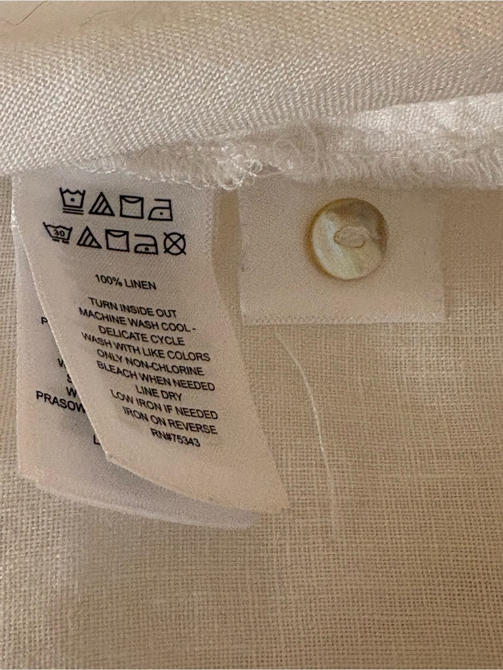 Sigrid Olsen White 100% Linen Button-Down Shirt - Picture 6 of 7
